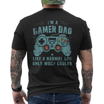 Cool Gamer Dad For Father Gaming Computer Video Gamers Men's T-shirt Back Print - Monsterry