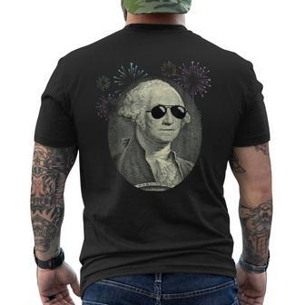 Cool George Washington With Sunglasses T 4Th July Men's T-shirt Back Print - Monsterry UK