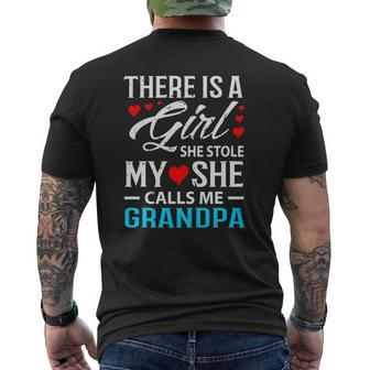 Cool Grandpa From Granddaughter Red Hearts Mens Back Print T-shirt | Mazezy CA