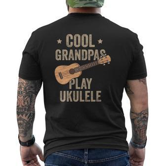 Cool Grandpas Play Ukulele Ukulele Music Guitar Mens Back Print T-shirt | Mazezy