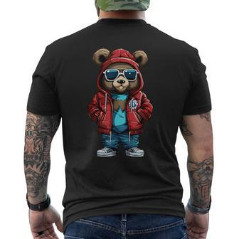 Cool Hip-Hop Bear Streetwear Graphic Men's T-shirt Back Print | Mazezy