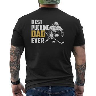 Cool Hockey Dad Fathers Day Pucking Dad Ever Mens Back Print T-shirt | Mazezy