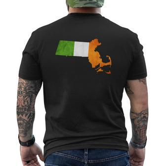 Cool Irish Flag Massachusetts T-Shirt Mens Back Print T-shirt - Thegiftio UK