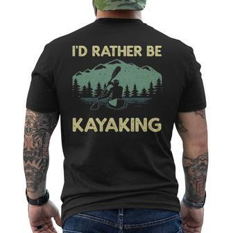 Cool Kayaking Art For Men Women Kayak Paddle Boating Kayaker Men's T-shirt Back Print | Mazezy