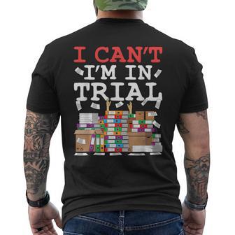 Cool Lawyer I Can't I'm In Trial Litigator Attorney Men's T-shirt Back Print - Monsterry