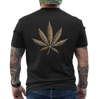 Cool Leopard Print Marijuana Leaf Animal Skin Men's T-shirt Back Print - Monsterry DE