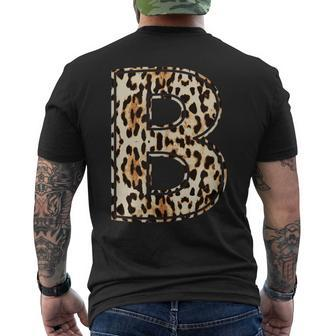 Cool Letter B Initial Name Leopard Cheetah Print Men's T-shirt Back Print - Monsterry DE