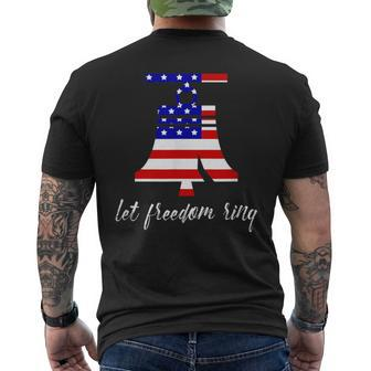 Cool Liberty Bell American Let Freedom Ring Men's T-shirt Back Print - Monsterry