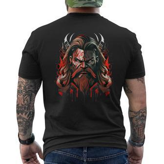 Cool Norse Berserk Face Men's T-shirt Back Print - Monsterry CA
