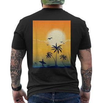 Cool Ocean Scene Beach Surf Men's T-shirt Back Print - Monsterry