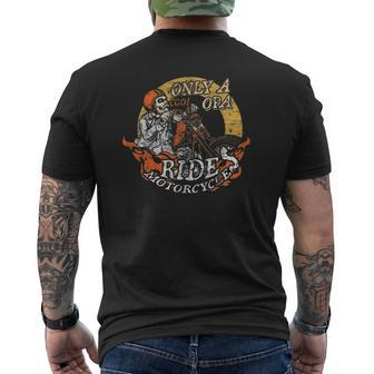 Only Cool Opa Rides Motorcycles Father's Day Mens Back Print T-shirt | Mazezy