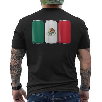 Cool Patriotic Beer Cans Mexico W Mexican Flag Men's T-shirt Back Print - Monsterry AU