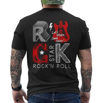 Cool Rock And Roll Star I Love Rock Loud Music Rock & Roll Men's T-shirt Back Print - Monsterry