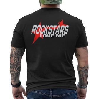 Cool Rockstars Love Me Rock Music Lovers Quote Bold Band Men's T-shirt Back Print - Monsterry AU