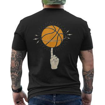 Cool Spinning Basketball On Your Finger Sport Graphic Men's T-shirt Back Print - Monsterry
