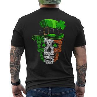 Cool St Patricks Day Maltese Dog Skull Shamrock Men's T-shirt Back Print | Mazezy AU