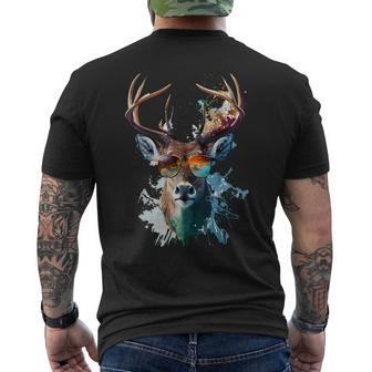 Cool Stag With Sunglasses T-Shirt mit Rückendruck - Seseable