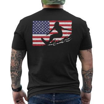 Cool Surfing For Women 4Th Of July American Flag Surfer Men's T-shirt Back Print | Mazezy