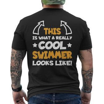 Cool Swimmer Saying Swim Swimming Water Sports Men's T-shirt Back Print - Monsterry