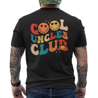 Cool Uncles Club Hippie Face Groovy Father's Day Best Uncle Men's T-shirt Back Print - Seseable