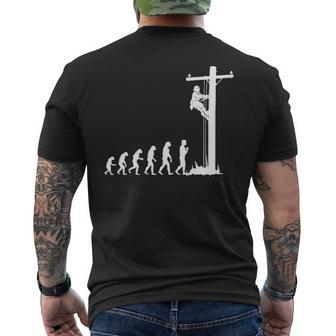 Cool Unique Evolution Of Lineman Electrician Men's T-shirt Back Print | Mazezy
