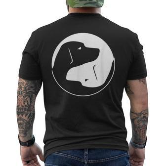 Cool Yin Yang Dog Cute Labrador White Ink Men's T-shirt Back Print - Monsterry