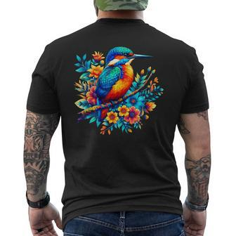 Coole Eisvogel Geist Tier Illustration Tie Dye Kunst T-Shirt mit Rückendruck - Seseable