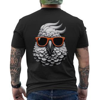 Cooler Kakaduogel Trägt Sonnenbrille Grafik Kunst T-Shirt mit Rückendruck - Seseable