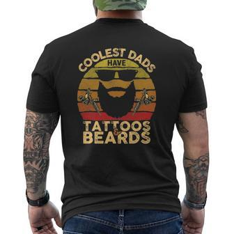 Coolest Dads Have Tattoos And Beards Beard Dad Mens Back Print T-shirt | Mazezy