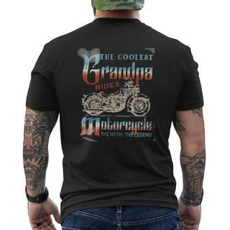 The Coolest Grandpa Rides Motorcycles The Myth The Legend Mens Back Print T-shirt | Mazezy