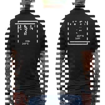 Coordenadas Capitales De Finlandia Helsinki Camiseta Hombre Estampado Espalda - Regaloses