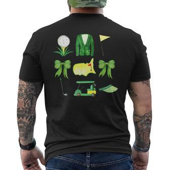 Coquette Bow Masters Golf Tournament Graphic Golfing Golfer Men's T-shirt Back Print | Mazezy