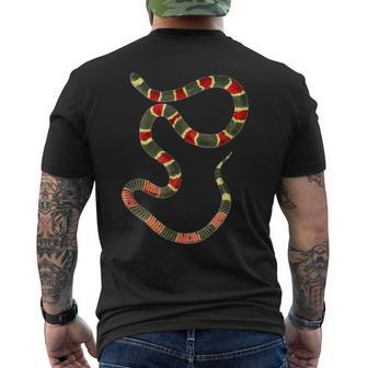 Coral Snake Slithery Striped Reptile Men's T-shirt Back Print - Monsterry