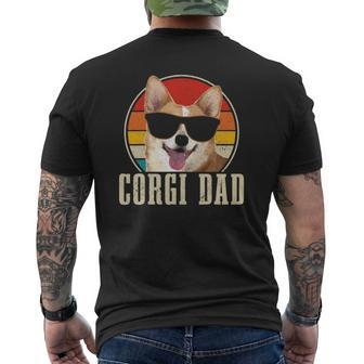 Corgi Dad Vintage Sunglasses Corgi Dog Owner Mens Back Print T-shirt | Mazezy DE