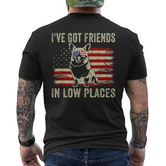 Corgi I've Got Friends In Low Places Pembroke Welsh Lover Men's T-shirt Back Print - Monsterry UK