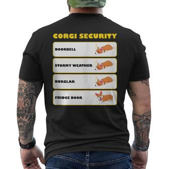Corgi Security Cute Puppy Corgi Dog Lovers Men's T-shirt Back Print - Monsterry