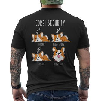 Corgi Security Corgi Dog Humor Men's T-shirt Back Print - Monsterry