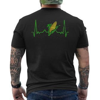 Corn Heartbeat Farmer Men's T-shirt Back Print | Mazezy