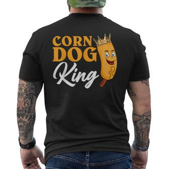 Corndog King Crown Batter Fried Hotdog Ketchup Mustard Mayo Men's T-shirt Back Print - Monsterry DE