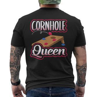 Cornhole Queen Bean Bag Toss Champion Legend Board Boss Men's T-shirt Back Print - Monsterry CA