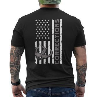 Correctional Officer Corrections Thin Silver Line Men's T-shirt Back Print - Monsterry