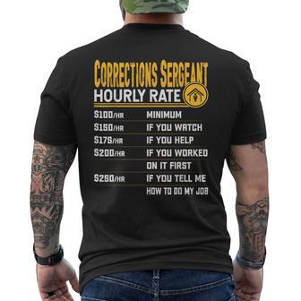 Corrections Sergeant Hourly Rate Corrections Inspector Men's T-shirt Back Print - Monsterry UK