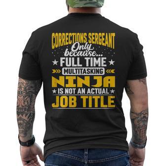 Corrections Sergeant Job Title Corrections Inspector Men's T-shirt Back Print - Monsterry CA