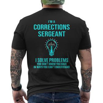 Corrections Sergeant I Solve Problems Men's T-shirt Back Print - Monsterry UK