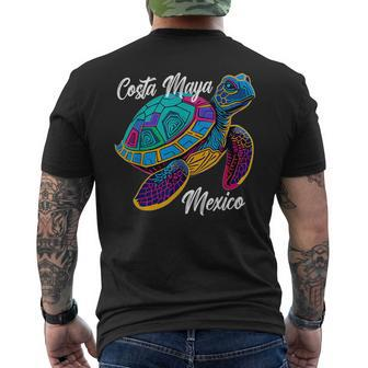 Costa Maya Mexico Turtle Sea Tropical Souvenir Travel Sea Men's T-shirt Back Print - Monsterry AU
