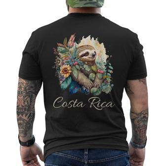 Costa Rica Tropical Sloth Men's T-shirt Back Print - Seseable