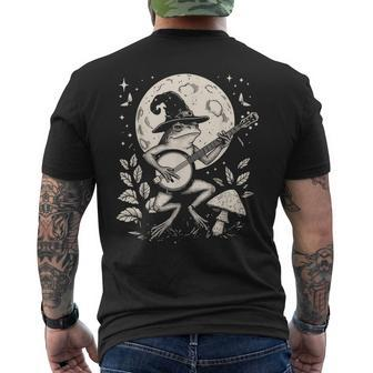 Cottagecore Aesthetic Goblincore Frog Wizard Hat Graphic Men's T-shirt Back Print - Thegiftio UK