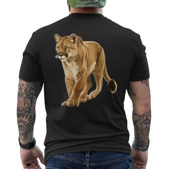 Cougar Face For Wild And Big Cats Lovers Men's T-shirt Back Print - Thegiftio UK