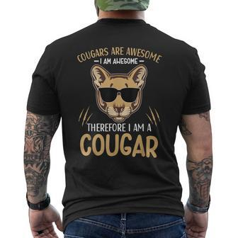 Cougars Are Awesome Cougar Lover Animal Men's T-shirt Back Print - Monsterry UK