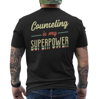 Counseling Is My Superpower School Counselor Men's T-shirt Back Print - Monsterry CA
